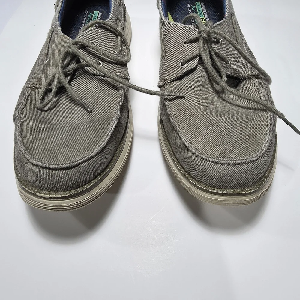 Skechers Casual Canvas Boat Shoes - Gray Size 14